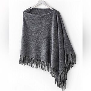 Garnet Hill Grey 100% Cashmere Shawl OS